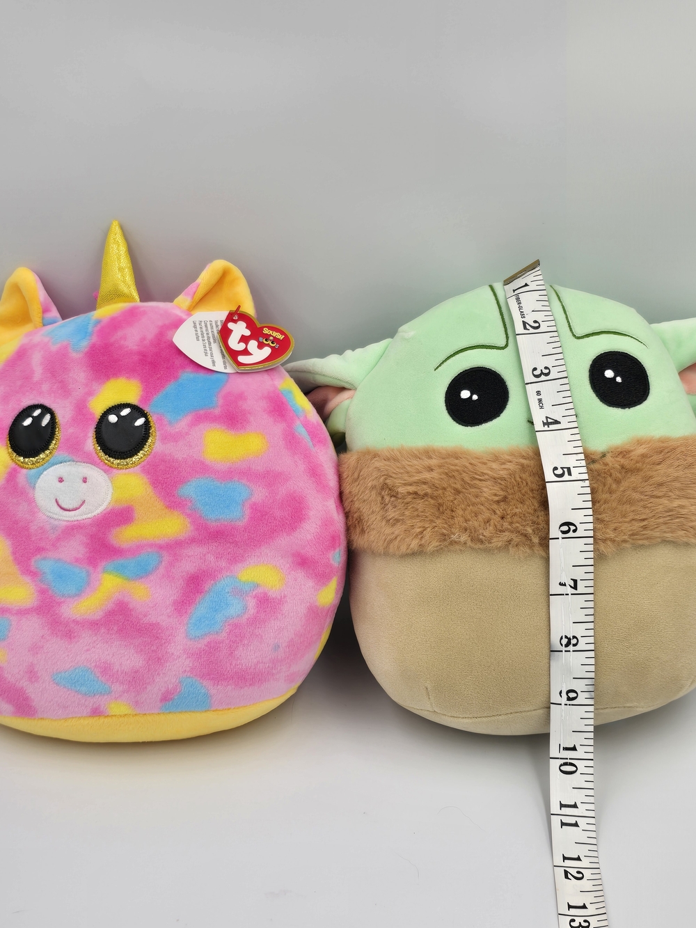 Squishmallows Multicolor Tie-Dye Unicorn & Green Alien Plush Set